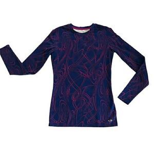 Champion Athletic Top Womens Medium Blue Fitted Long Sleeve Performance